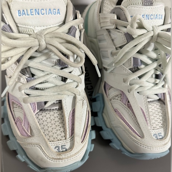 Women’s Balenciaga Track Sneaker in white and pastel mesh and nylon - Picture 2 of 5